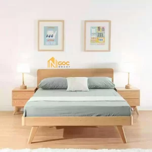 Giường gỗ đơn chân nổi