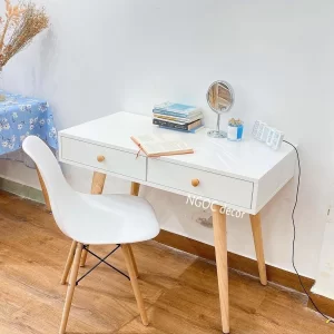 Bàn 2 hộc trắng