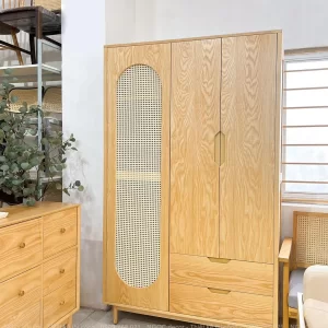 TỦ QUẦN ÁO RATAN PHỐI MÂY