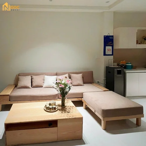 SOFA JAPANDI BỤC GỖ CHẤT LIỆU NỈ CAO CẤP