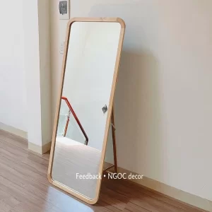 Gương toàn thân bo góc viền gỗ
