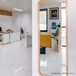 Gương toàn thân bo góc viền gỗ