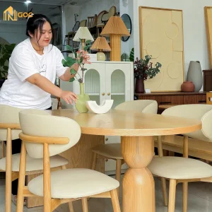 SET BÀN ĂN ARCO MẶT GỖ TỰ NHIÊN
