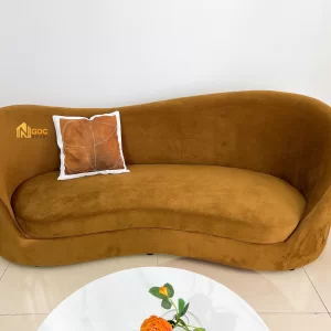 SOFA CONG NÂU M4 + BÀN SOFA MẶT ĐÁ CHÂN SẮT D70
