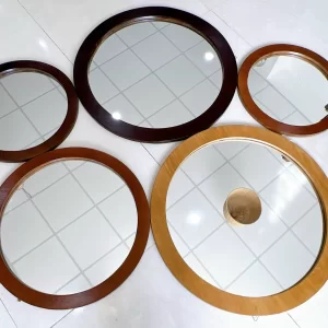 GƯƠNG TRÒN GỖ SỒI