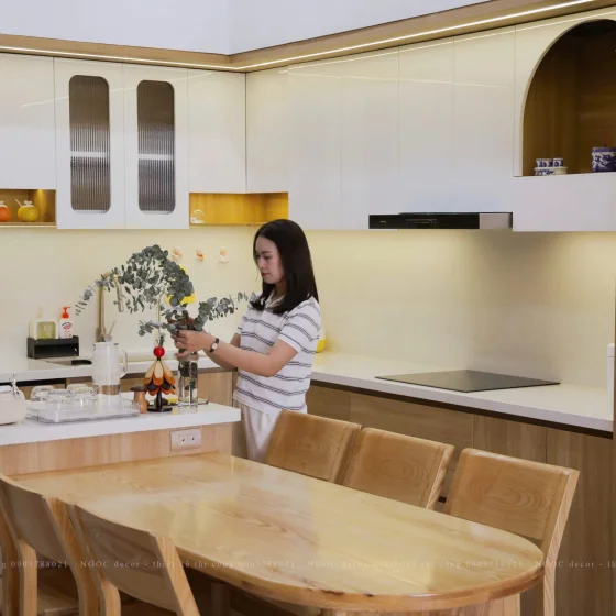 THIẾT KẾ VÀ THI CÔNG HỆ TỦ BẾP NHÀ ANH KHOA CHỊ NGỌC